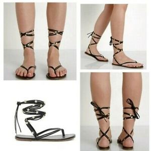 TKEES Rockstar Wrap Sandals with Dust Bag sz 8